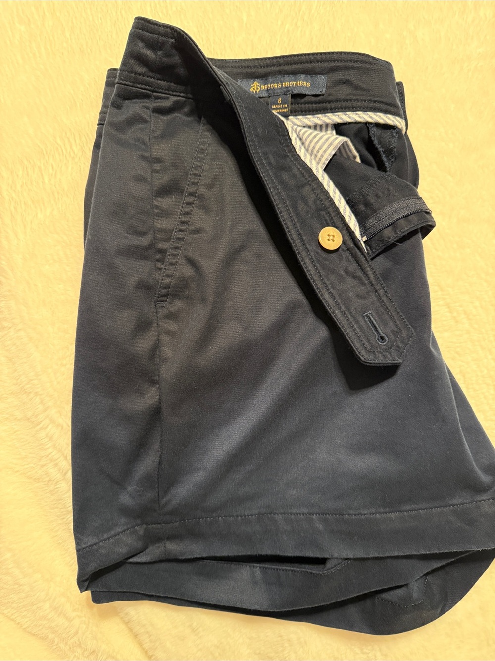 Brooks Brothers Dark Navy Men's Flat Front Chino Shorts